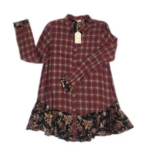 Hem & Thred Top Size Large Plaid Long Sleeve